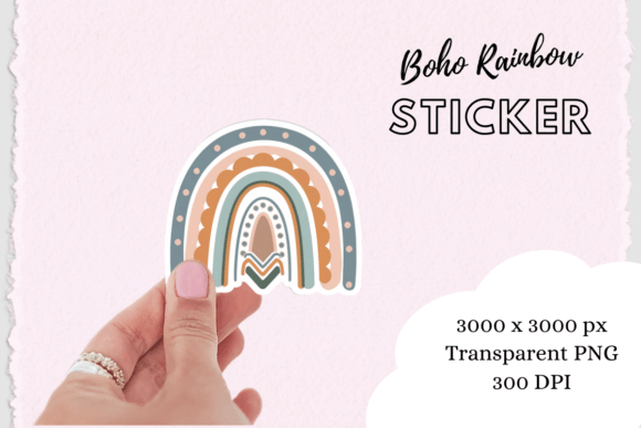 Download Boho Chic Rainbow Sticker - Premium Resources