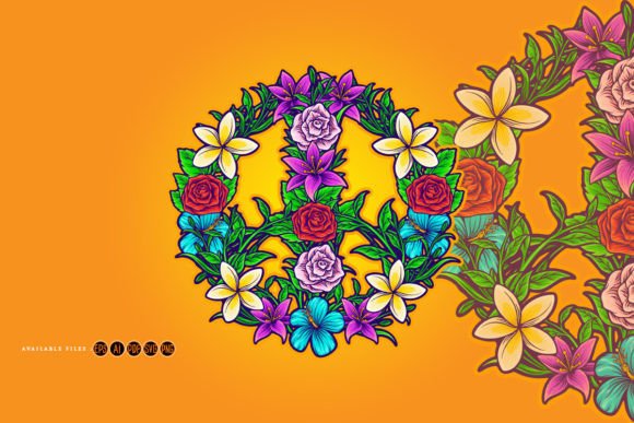 Download Boho Chic Flower Peace Symbol - Premium Bundle