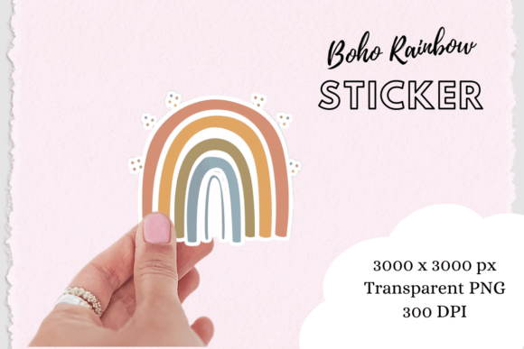 Download Boho Chic Rainbow Sticker - Premium Resources