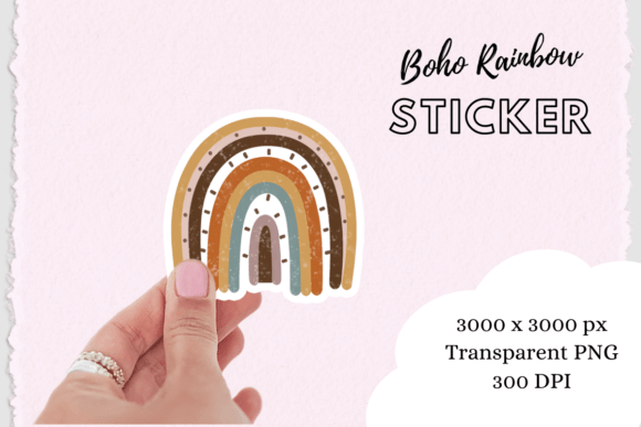 Download Boho Chic Rainbow Sticker Png - Boho chic Collection